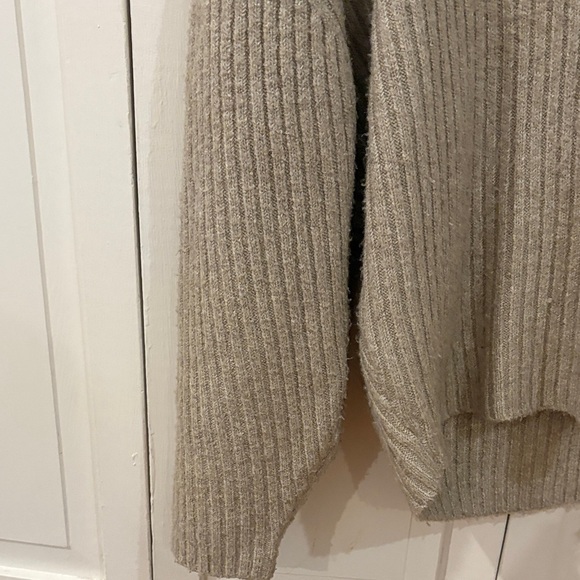 Women's Tan Deep V-Neck Sweater - Picture 5 of 13